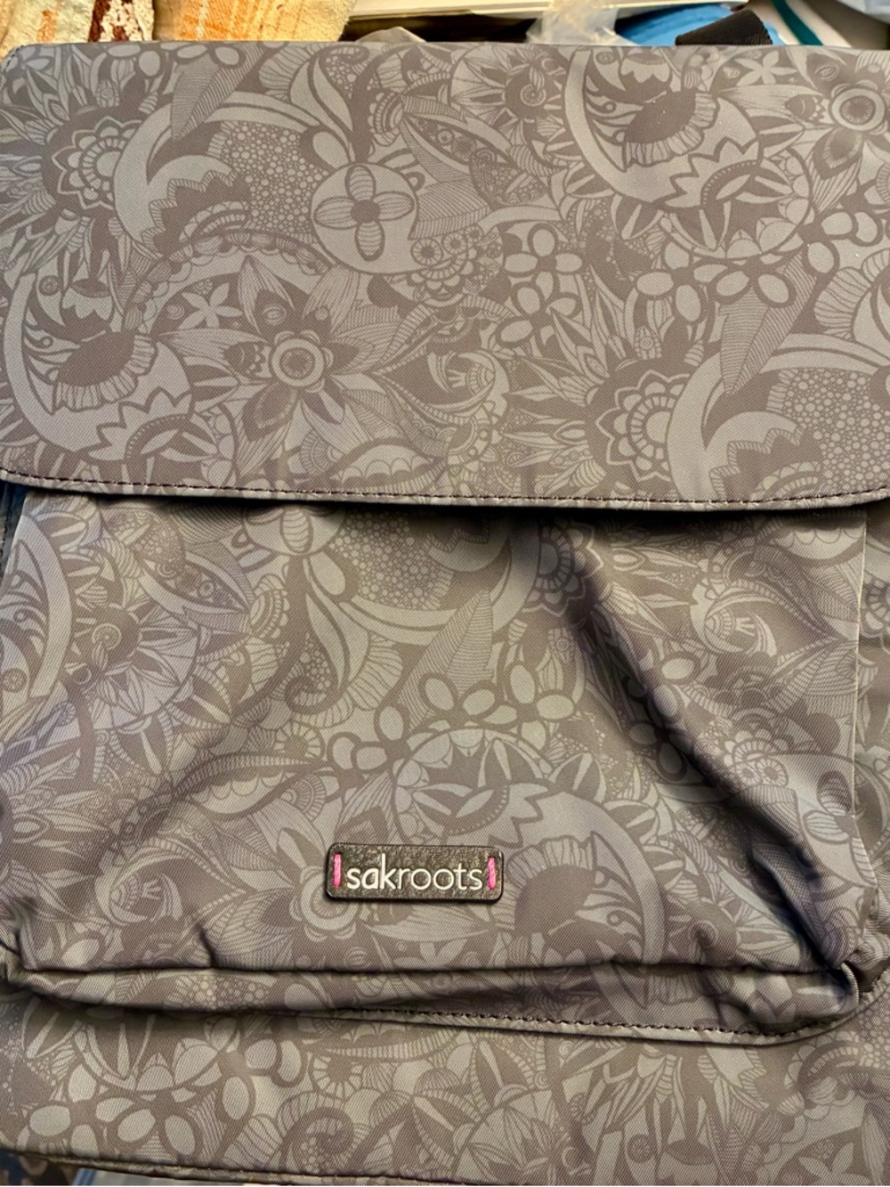 Sakroots Floral Print Gray Backpack